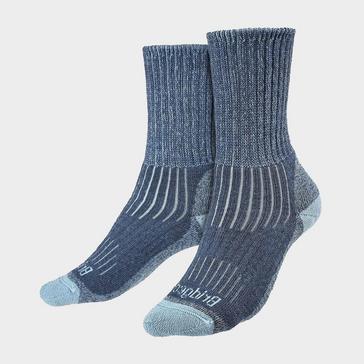 Blue Bridgedale Women's Hiking Outdoor Midweight Merino Wool Cushioned Boot Socks