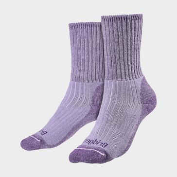 Purple Bridgedale Women's Hiking Outdoor Midweight Merino Wool Cushioned Boot Socks