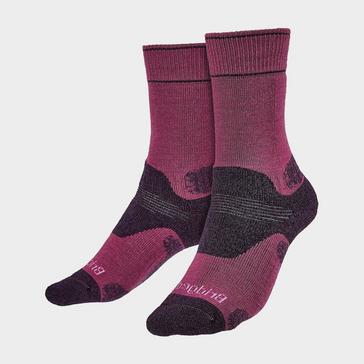 Pink Bridgedale Women's Hiking Midweight Merino Wool Performance Boot Socks