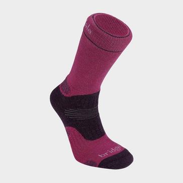 Pink Bridgedale Women's Hiking Midweight Merino Wool Performance Boot Socks