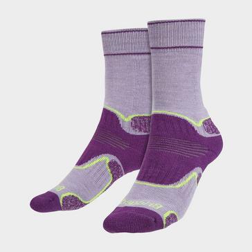 Purple Bridgedale Women's Hiking Midweight Merino Wool Performance Boot Socks