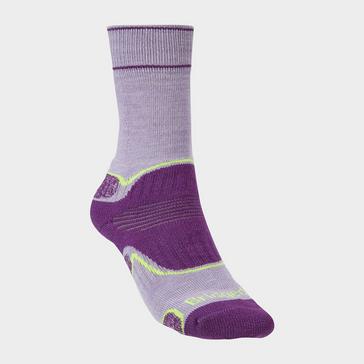 Purple Bridgedale Women's Hiking Midweight Merino Wool Performance Boot Socks