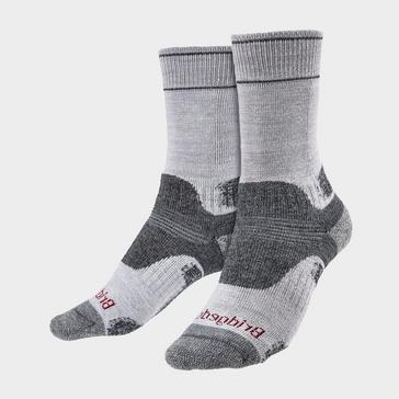 Grey Bridgedale Women's Hiking Midweight Merino Wool Performance Boot Socks