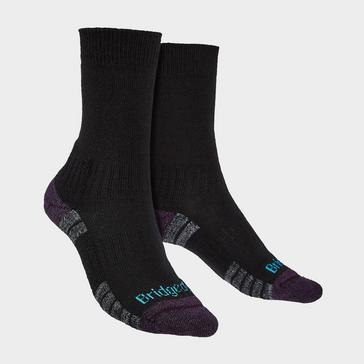 Black Bridgedale Women's Hiking Lightweight Merino Wool Performance Boot Socks