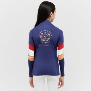 Blue Aubrion Young Rider Team Long Sleeved Base Layer Navy