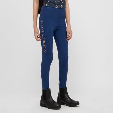 Blue Aubrion Young Rider Team Riding Tights Navy