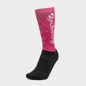Pink Aubrion Young Rider Hyde Park Socks Star