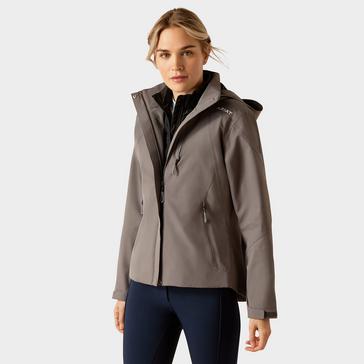 Grey Ariat Womens Coastal Waterproof Jacket Plum Grey