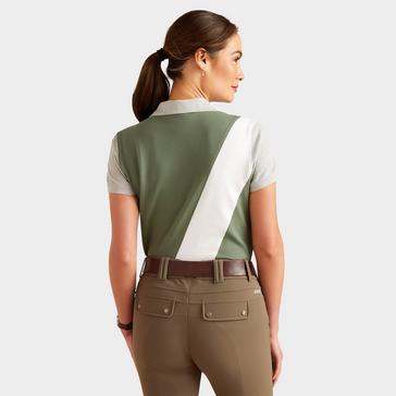 Green Ariat Womens Taryn Short Sleeved Polo Shirt Duck Green