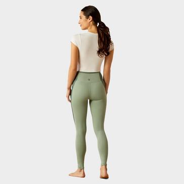 Green Ariat Womens Eos Chic Half Grip Tights Lily Pad
