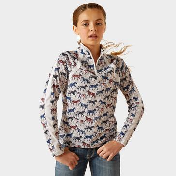 Multi Ariat Kids Sunstopper 3.0 1/4 Zip Base Layer Painted Ponies