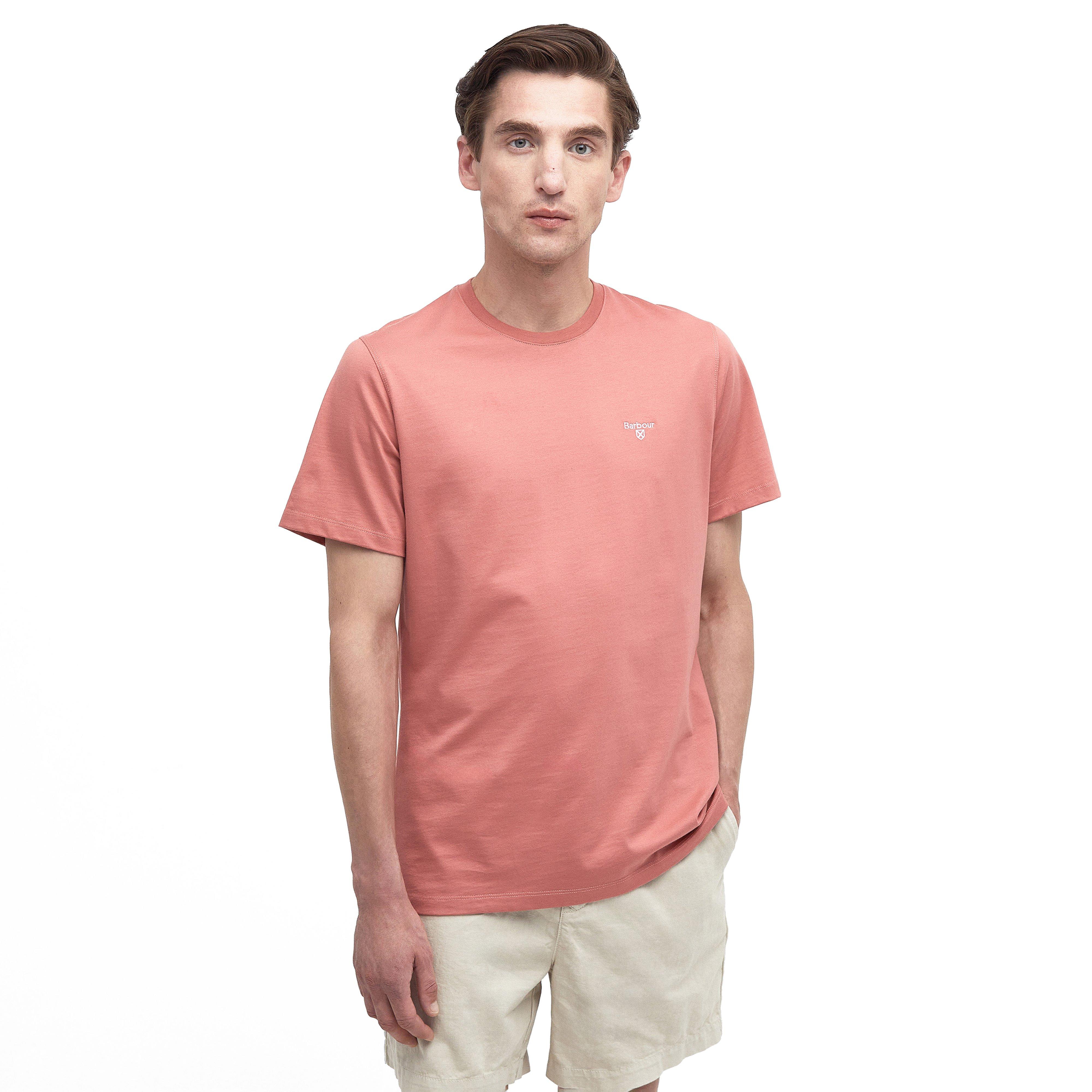 Mens Essential Sports T-Shirt Pink Clay