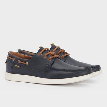 Blue Barbour Mens Armada Boat Shoes Navy/Brown