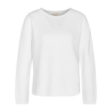 White Barbour Womens Marine Knitted Jumper Cloud