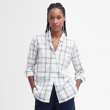 White Barbour Womens Seaglow Shirt Cloud/Bayleaf