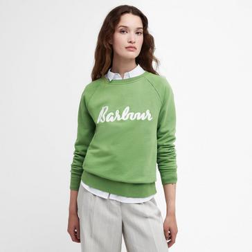 Green Barbour Womens Otterburn Sweatshirt Nephrite Green