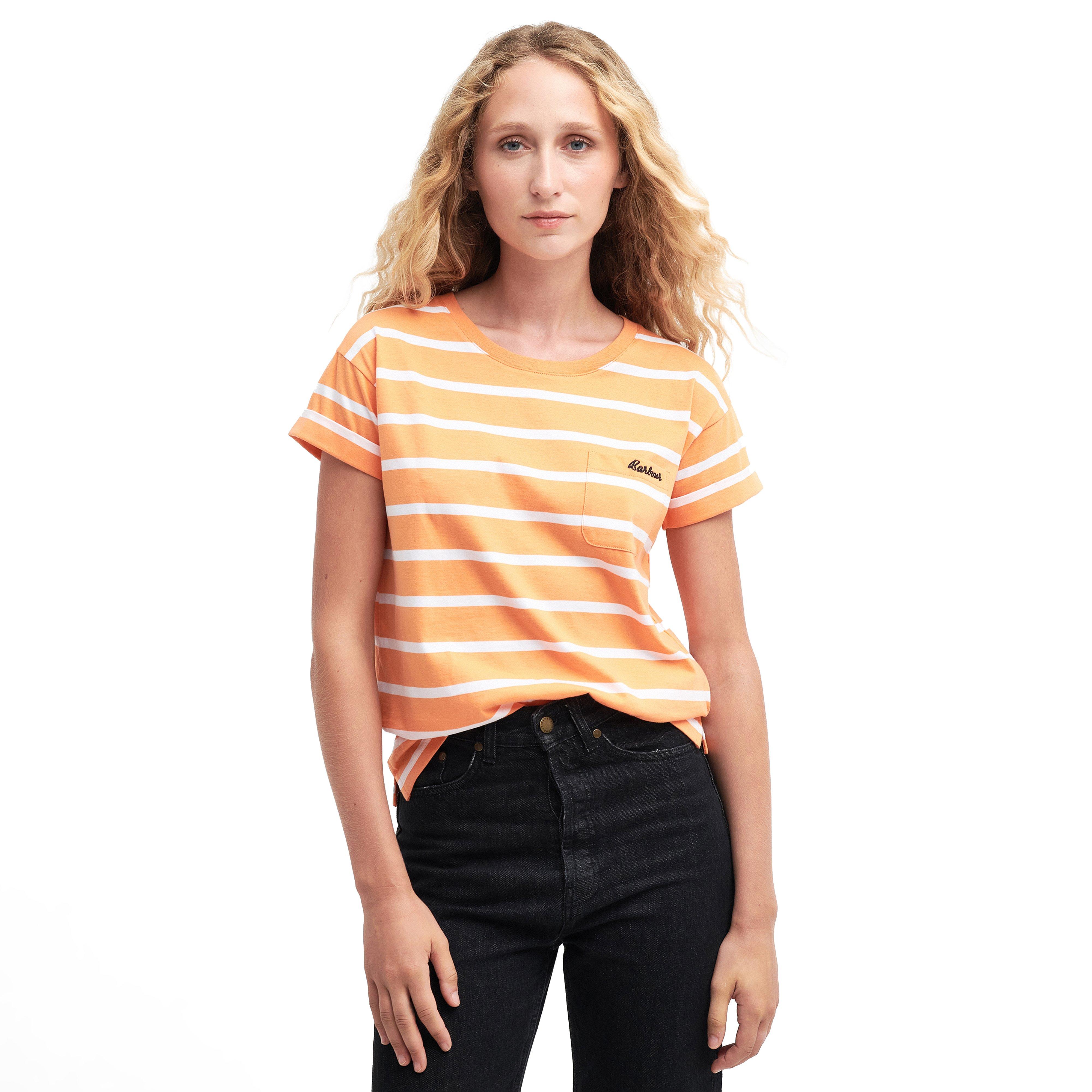 Womens Otterburn Stripe T-Shirt Apricot Crush