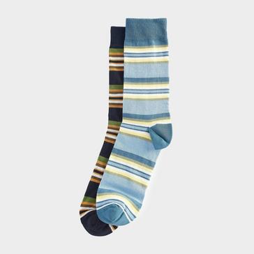 Multi Barbour Summer Stripe 2 Pack Socks Navy/Sky Blue