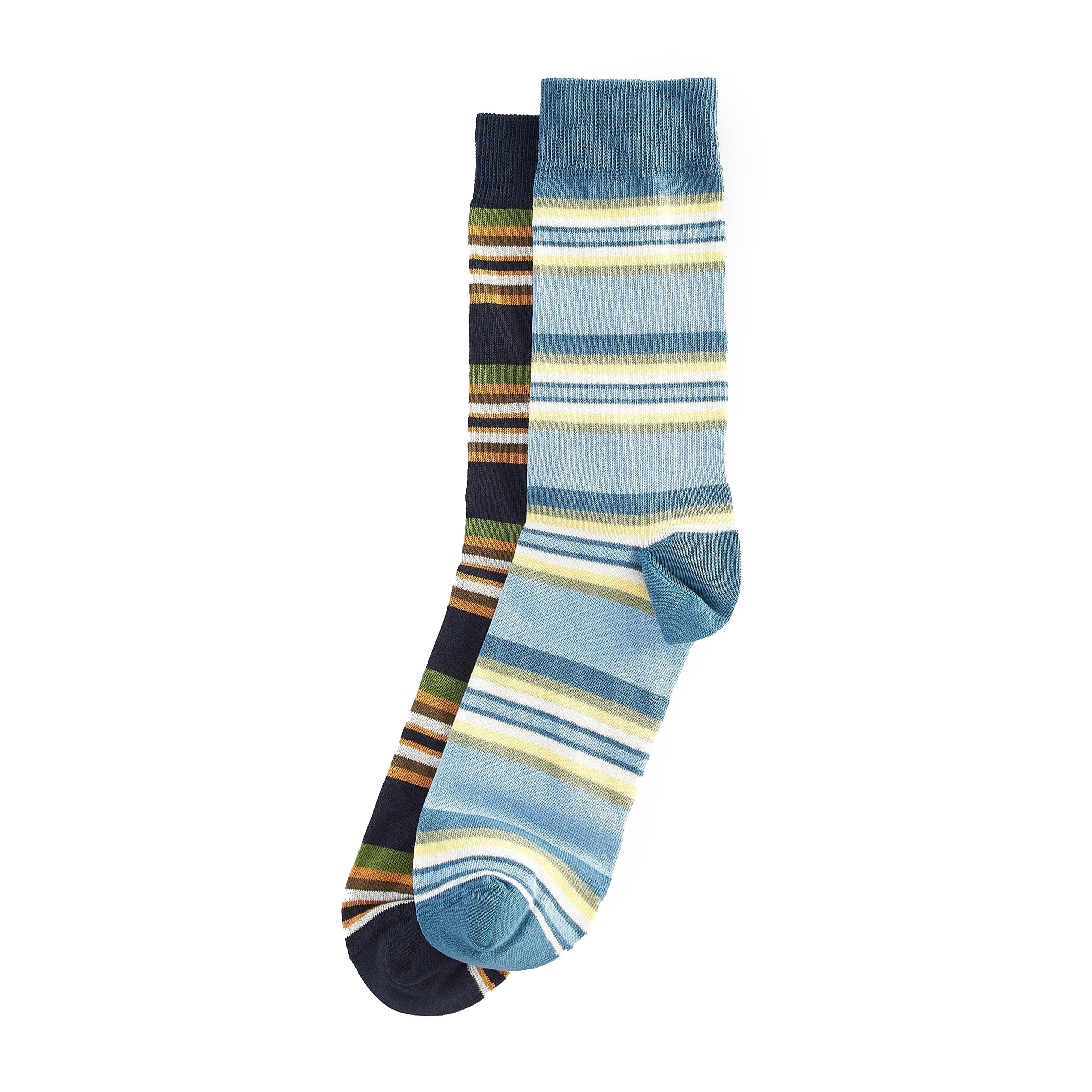 Summer Stripe 2 Pack Socks Navy/Sky Blue
