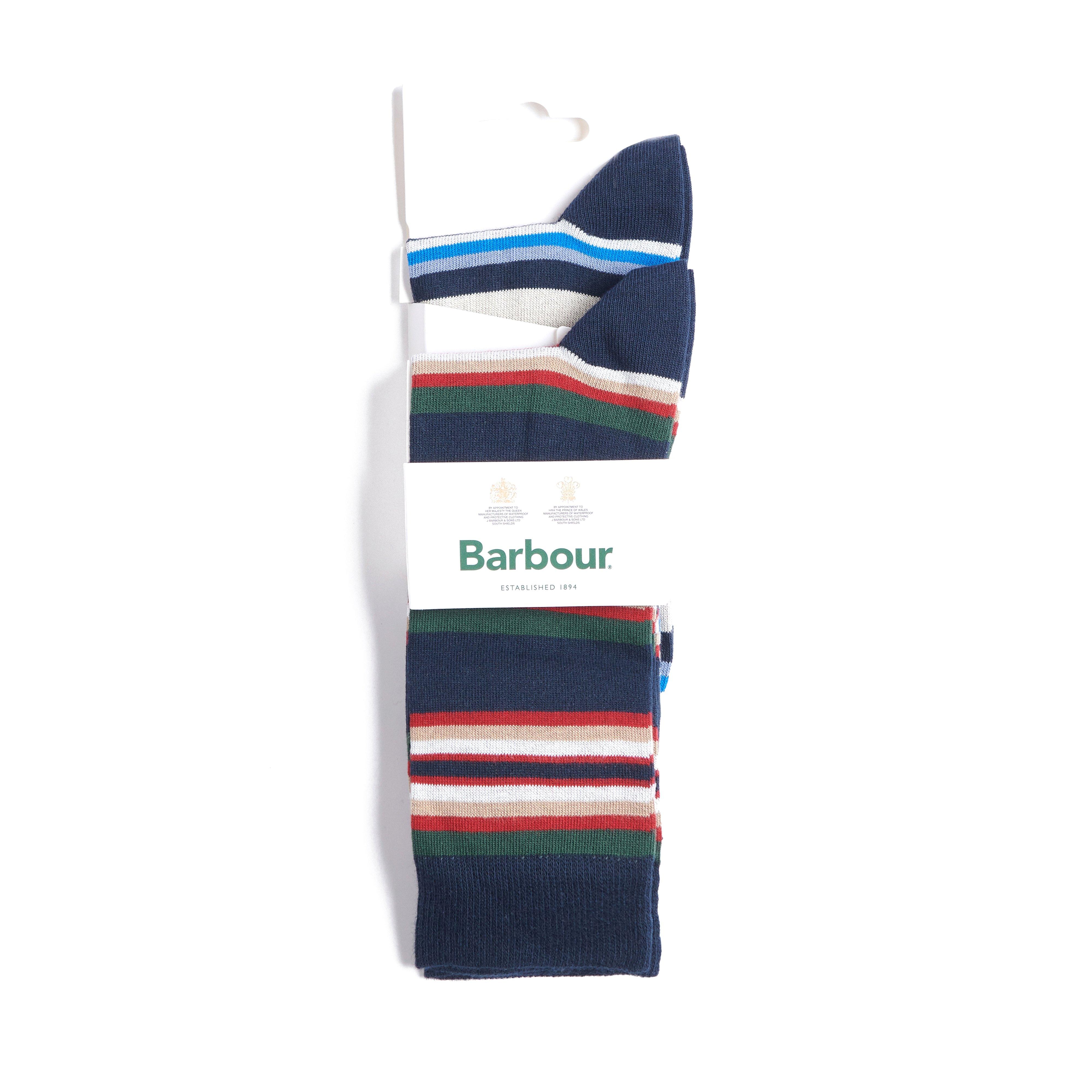 Summer Stripe 2 Pack Socks Navy Mix