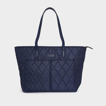 Blue Barbour Womens Quilted Tote Bag Classic Navy