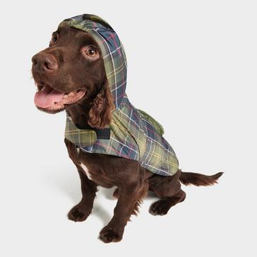 Green Barbour Packable Tartan Dog Coat classic Tartan