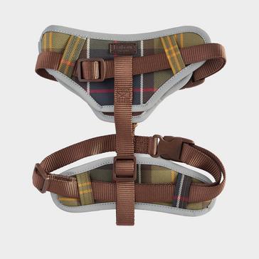 Green Barbour Adjustable Dog Tartan Harness Classic Tartan