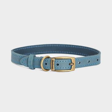 Blue Barbour Leather Dog Collar Classic Blue