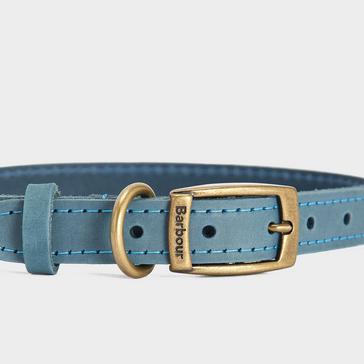 Blue Barbour Leather Dog Collar Classic Blue