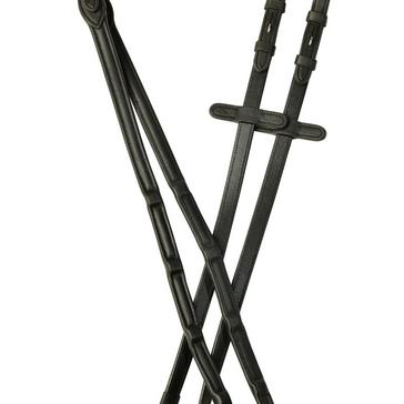 Black Collegiate ComFiTec Opulux Leather Reins Black