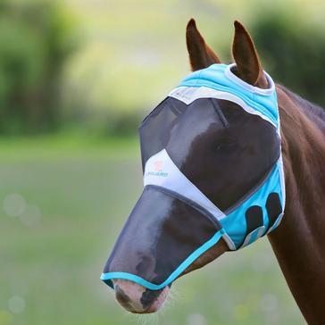 Blue Shires FlyGuard Pro Fine Mesh Fly Mask With Nose Teal