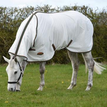 White WeatherBeeta ComFiTec Tyro Mesh Combo Neck Fly Rug White/Green/Burnt Orange