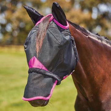 Black WeatherBeeta ComFiTec deluxe Durable Mesh Mask With Ears & Nose Black/Purple