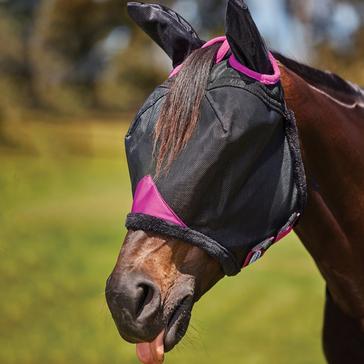 Black WeatherBeeta ComFiTec Deluxe Durable Mesh Mask With Ears Black/Purple