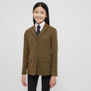 Kids Albany Tweed Suede Collar Tailored Show Jacket Brown