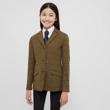 Brown Dublin Kids Albany Tweed Suede Collar Tailored Show Jacket Brown