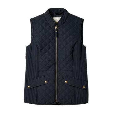 Blue Joules Womens Minx Showerproof Diamond Quilted Gilet Navy Blue