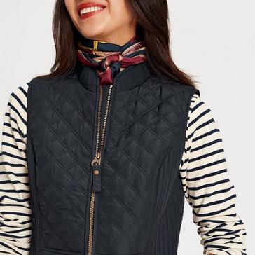 Blue Joules Womens Minx Showerproof Diamond Quilted Gilet Navy Blue