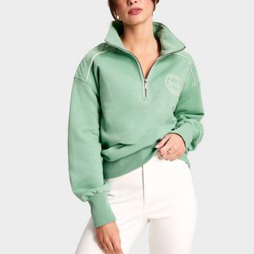 Green Joules Womens Racquet Quarter Zip Sweatshirt Green