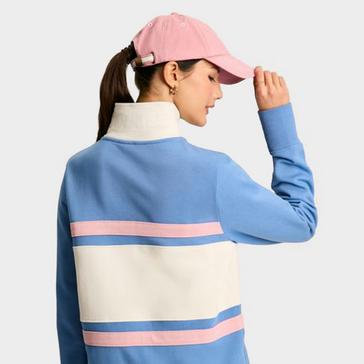 Multi Joules Womens Tadley Quarter Zip Sweatshirt Blue & White