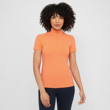 Orange Schockemohle Womens Alissa Short Sleeved Base Layer Mandarin