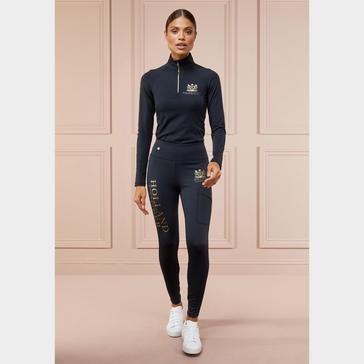 Black Holland Cooper Womens Sport Leggings Slate Gold