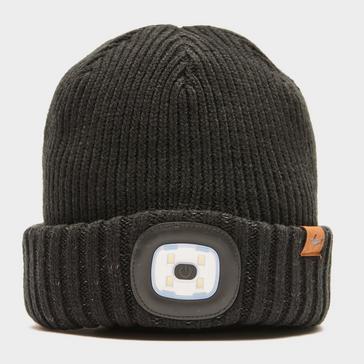 Black Sealskinz Waterproof Cold Weather LED Roll Cuff Beanie Hat Black