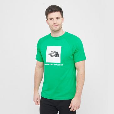 Green The North Face Men’s Raglan Redbox Short Sleeve T-Shirt