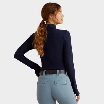 Blue Ariat Womens Lowell 3.0 1/4 Zip Base Layer Navy Eclipse