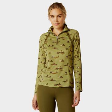 Green Ariat Womens Sunstopper 3.0 1/4 Zip Base Layer Hacking Around