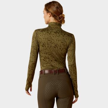 Green Ariat Womens Prophecy 1/4 Zip Base Layer Relic