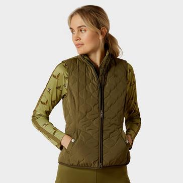 Green Ariat Womens Ashley 2.0 Insulated Gilet Winter Moss