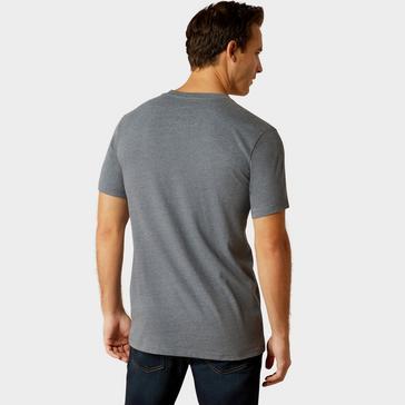 Grey Ariat Mens B&W Logo T-Shirt Athletic Heather