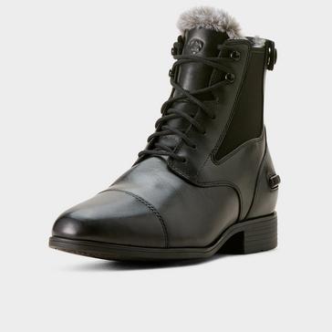 Black Ariat Womens Kendall Back Zip Sherpa Paddock Boots Black